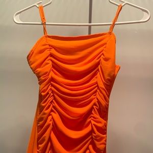 Orange cocktail dress